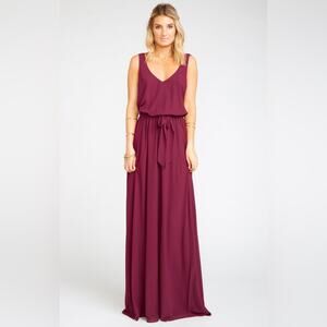 Show Me Your Mumu NEW Kendall maxi gown merlot chiffon size XS